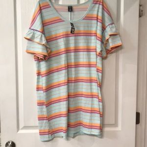 New ruffle sleeve t-shirt dress